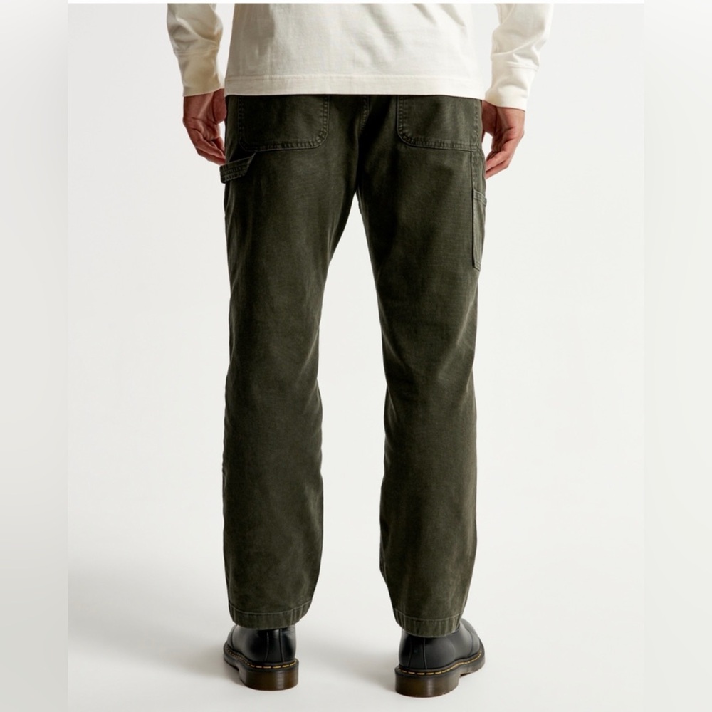 Abercrombie & Fitch Dark Olive Green Athletic Loose Workwear Pant - Picture 3 of 8